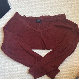 Urban Outfitters Burgundy Long Sleeve Top